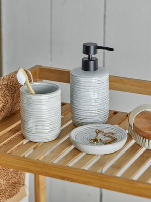 Tvålpumpsset Natur Stengods Winta Set om 3 | Bloomingville