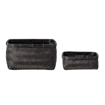 Korg Svart Bambu Donia Set om 2 | Bloomingville