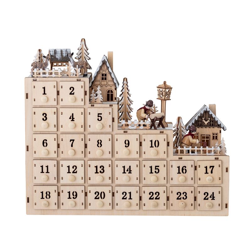 Kalender med ljus Natur Plywood Richie | Bloomingville