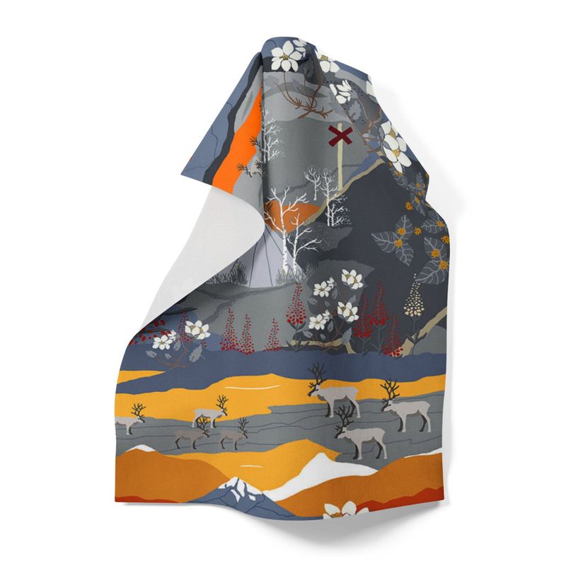 Fjällvandring orange handduk Arvidssons Textil