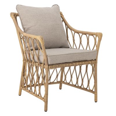 Belluce Lounge Chair w/Stool Natur Polyrattan H82cm Set om 2 Bloomingville