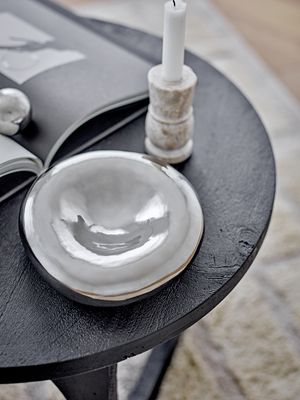 Bloomingville Shine Skål, Silver, Stengods Ø18xH6 cm