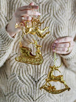 Prydnad Guld Plast Anisa Set om 3 | Bloomingville