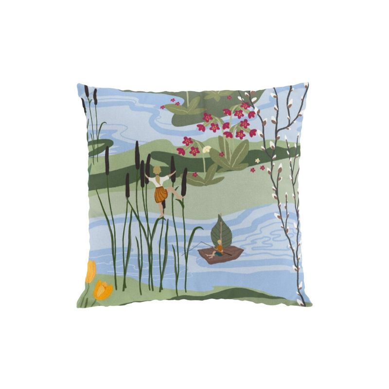 Naturens Lycka grön/blå kuddfodral Arvidssons Textil