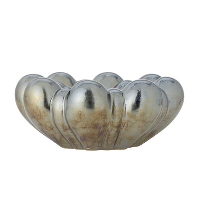 Bloomingville Sheeran Skål, Silver, Stengods Ø31,5xH14 cm