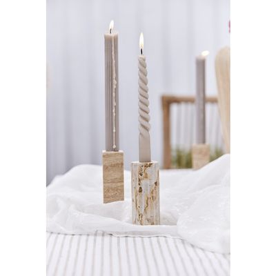 Lene Bjerre Eliana Ljusstake 12.5x4.5 cm Marmor Linne