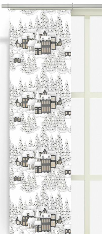Vinterbyn offwhite/grå panellängd 2 pack Arvidssons Textil