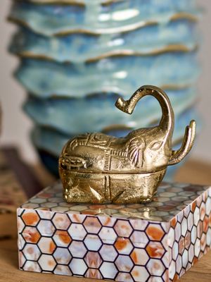 Låda med lock Brun Resin | Bloomingville Creative