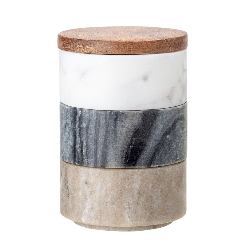 Burk med lock Vit Marmor | Bloomingville Creative