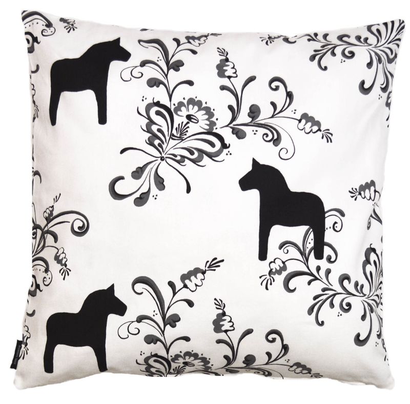 Kurbits vit/svart kuddfodral Arvidssons Textil