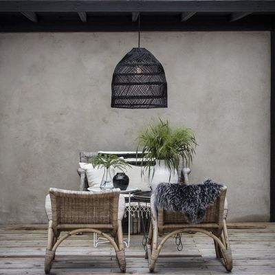 Maja Taklampa Wicker Black 53cm Svart | PR Home