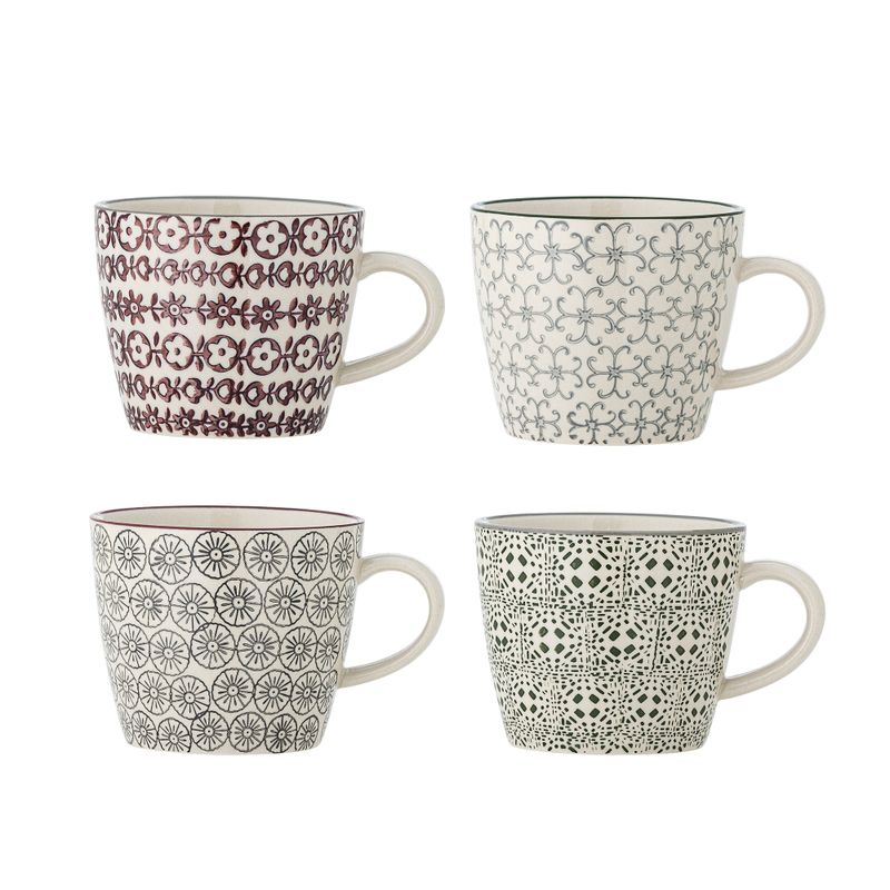 Mugg Grön Stengods Karine 4-pack | Bloomingville