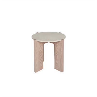 Lune Marmor Soffbord Natur/Vit Aska Oyoy Living Ø50cm