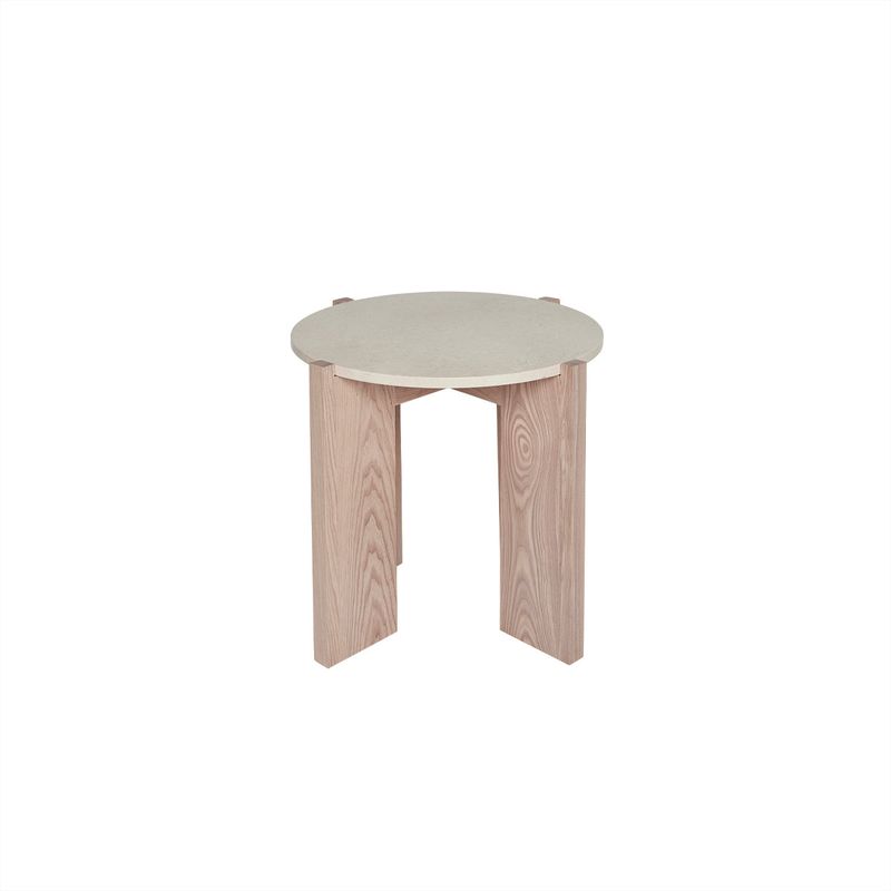 Lune Marmor Soffbord Natur/Vit Aska Oyoy Living Ø50cm