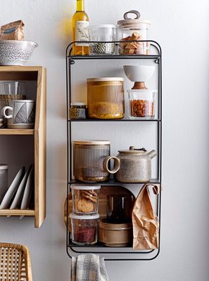 Burk med lock Klar Glas Tessa | Bloomingville