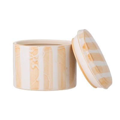 Burk med lock Gul Stengods | Bloomingville Creative