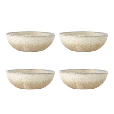 Bloomingville Paula Skålset, Natur, Stengods Ø16xH6 cm, Set om 4