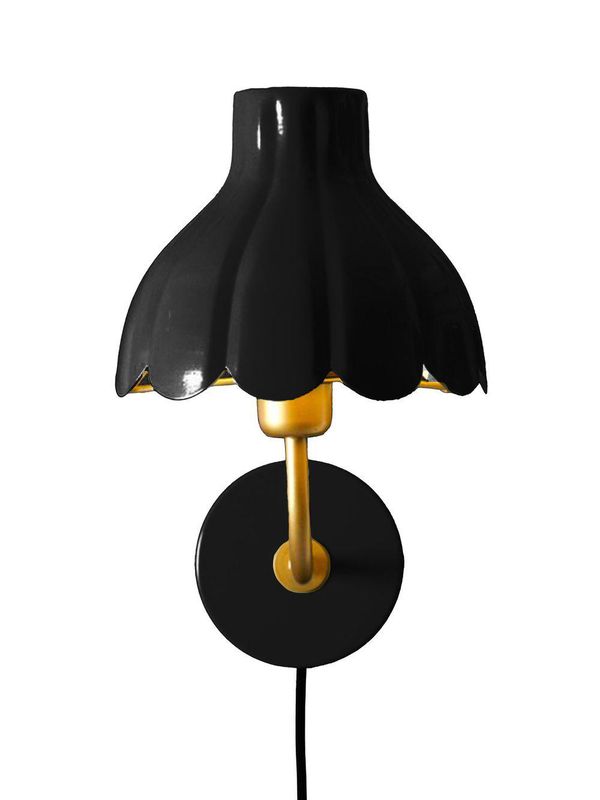 PR Home Wells Vägglampa Svart/guld 21cm