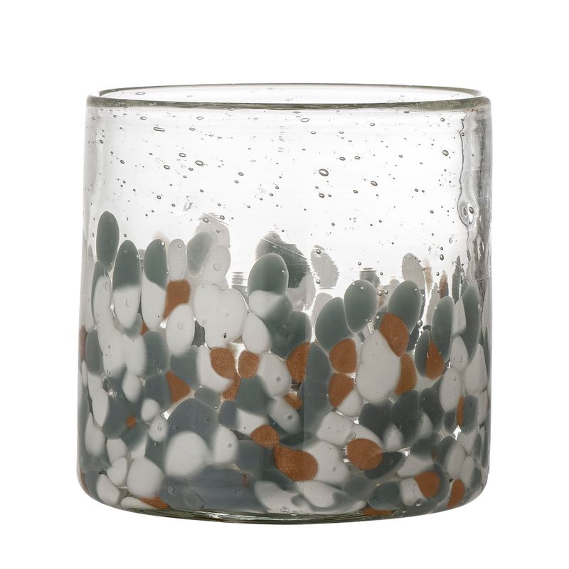 Värmeljushållare Vit Glas Lindie | Bloomingville