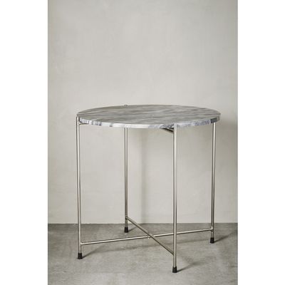 Lene Bjerre Marmilla Sidobord Mörkgrå Travertin