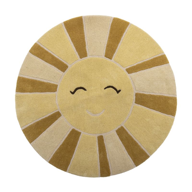 Sun Matta Gul Ull Ø110 cm Bloomingville Mini