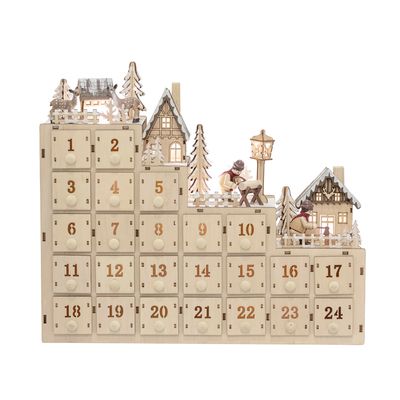 Kalender med ljus Natur Plywood Richie | Bloomingville
