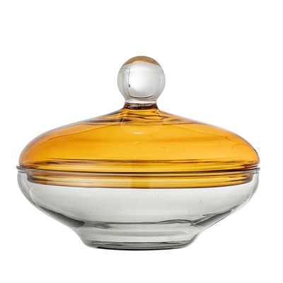 Burk med lock Gul Glas Danni | Bloomingville