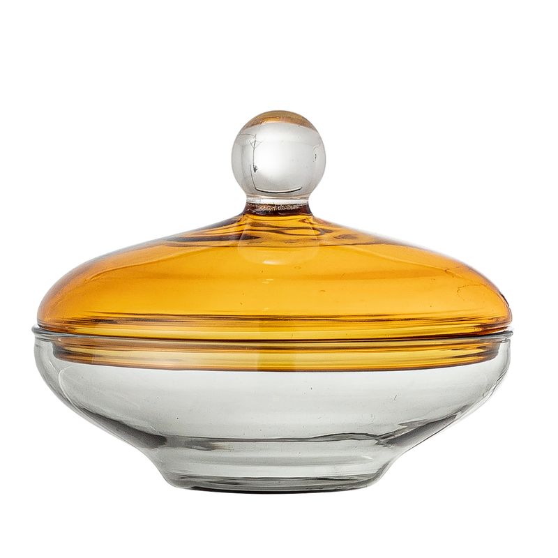 Burk med lock Gul Glas Danni | Bloomingville
