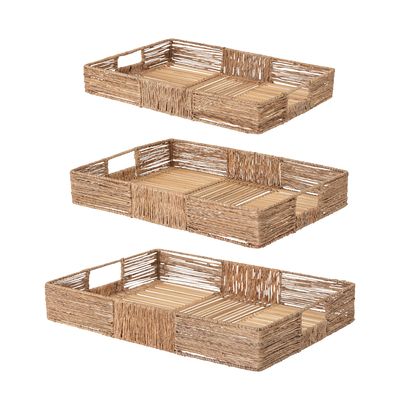 Serveringsbricka Natur Jute Lecia Set om 3 | Bloomingville