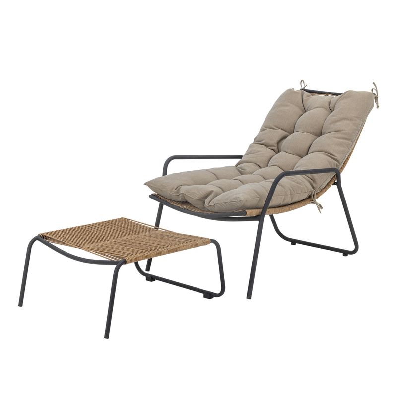 Boel Solstol med pall Natur Metall H77cm Set om 2 Bloomingville