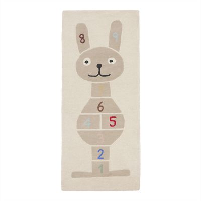 OYOY Rabbit Hopscotch Matta Lera Ull