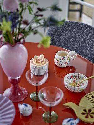 Bloomingville Freckles Skål, Röd, Stengods Ø11,5xH6 cm, Set om 4