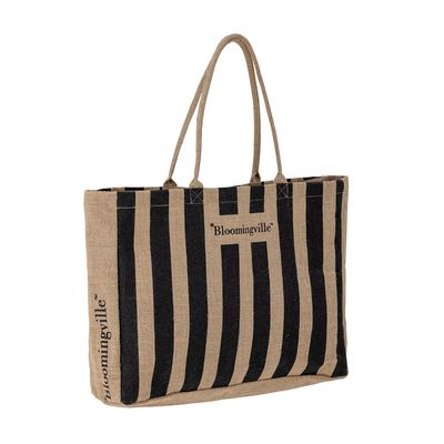 Shoppingväska Svart Jute Bergamo | Bloomingville
