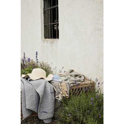 Lene Bjerre Ana Pläd Grå Linne 170x130 cm