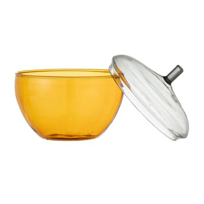 Burk med lock Gul Glas Danni | Bloomingville