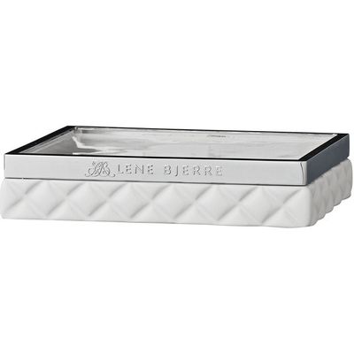 Lene Bjerre Portia Tvålfat 3 cm Vit/Silver