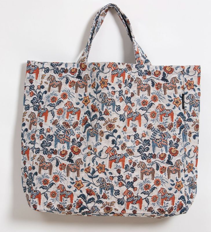Leksand Mini jacquard orange/blå kasse Arvidssons Textil