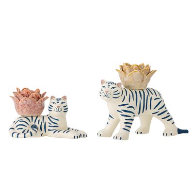 Ljusstake Vit Stengods Rory Set om 2 | Bloomingville