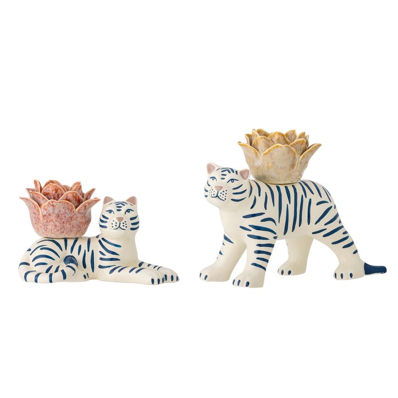 Ljusstake Vit Stengods Rory Set om 2 | Bloomingville