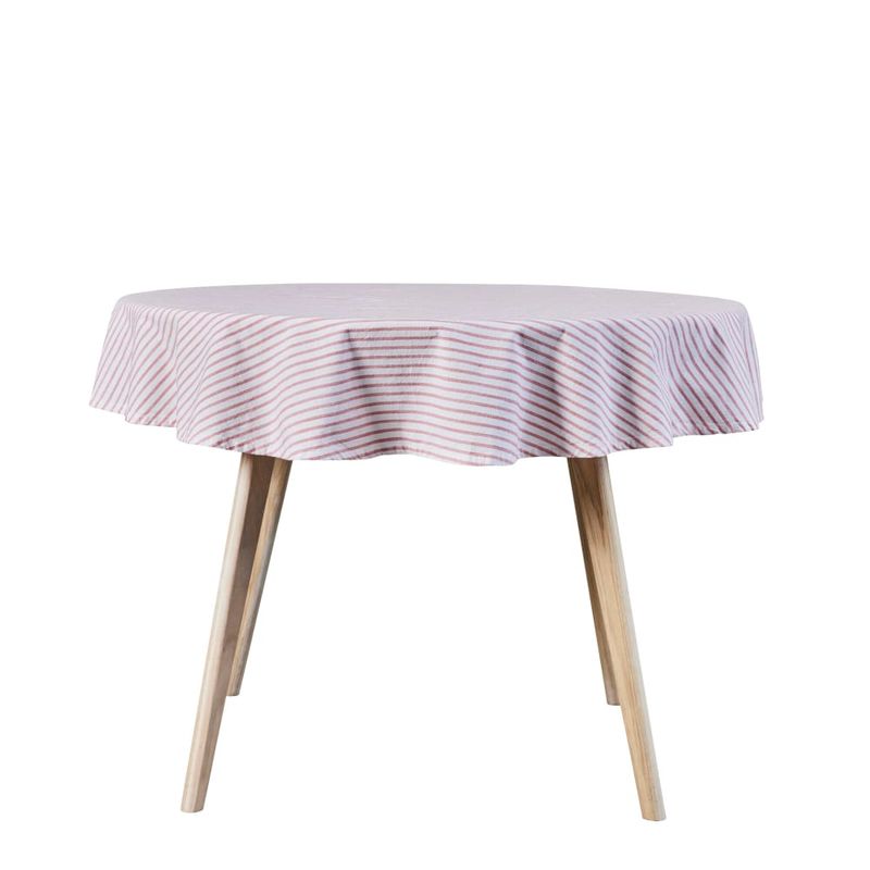 Bordsduk Olivia Benvit/Mörk Korall 100% Bomull Lene Bjerre