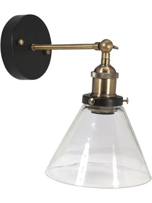 PR Home Lambda Vägglampa Svart/mäss Klar 18cm