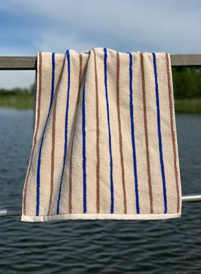 Handduk Karamell / Optisk blå Ekologisk Bomull OYOY LIVING