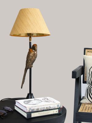 Parrot Lampfot 57cm Estelle Skärm Guld | PR Home