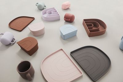 Tallrik och skål Rosa Silikon OYOY MINI