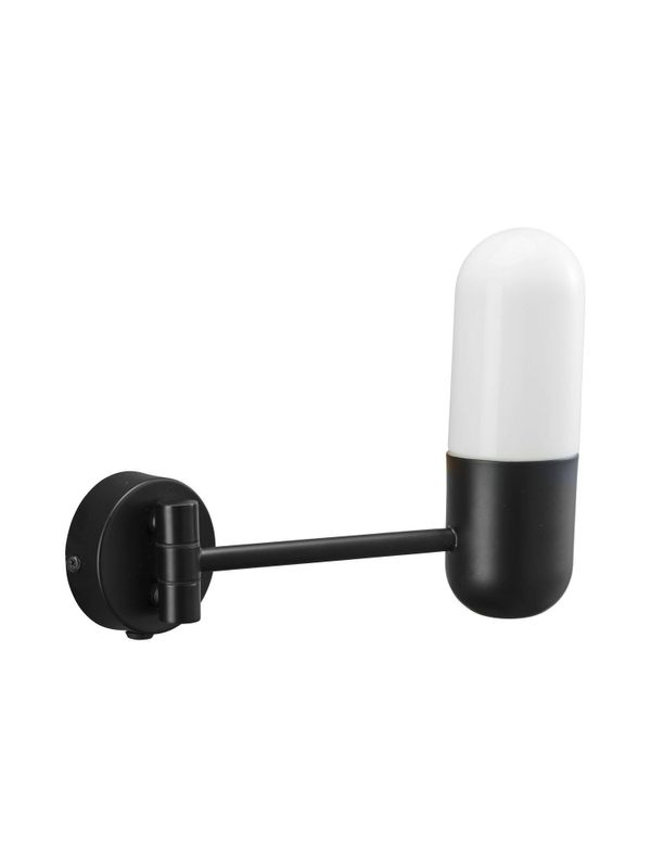 Zeta Vägglampa IP44 MattSvart 23cm Svart | PR Home
