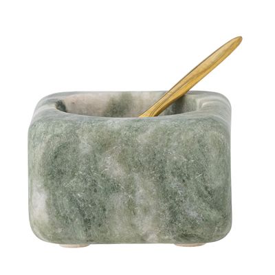 Saltburk med sked Grön Marmor Noriko Set | Bloomingville