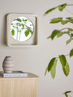 Spegel med hylla Natur Polyresin Phoebe | Bloomingville