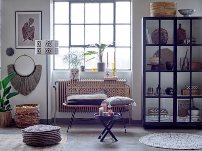 Dekorationskruka med fat Svart Terrakotta Nami | Bloomingville