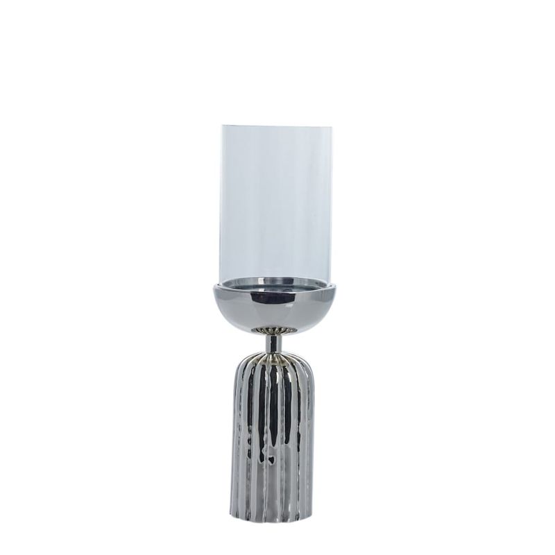 Ljusstake Sandia Silver/Klar Aluminium/Glas Lene Bjerre