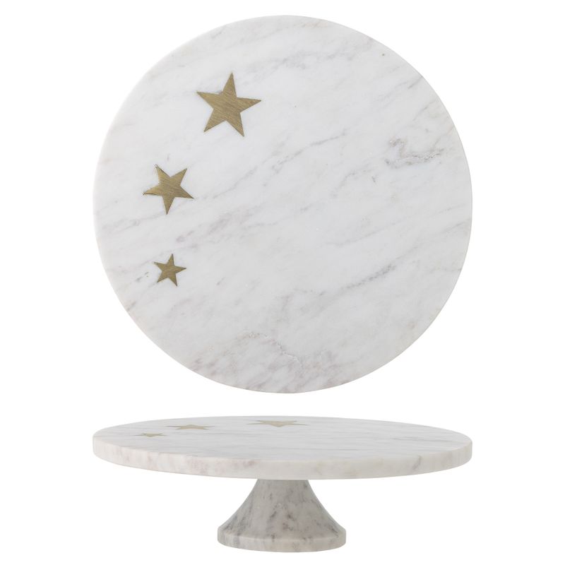 Fenya Star Tårtfat Vit Marmor Ø30cm Bloomingville